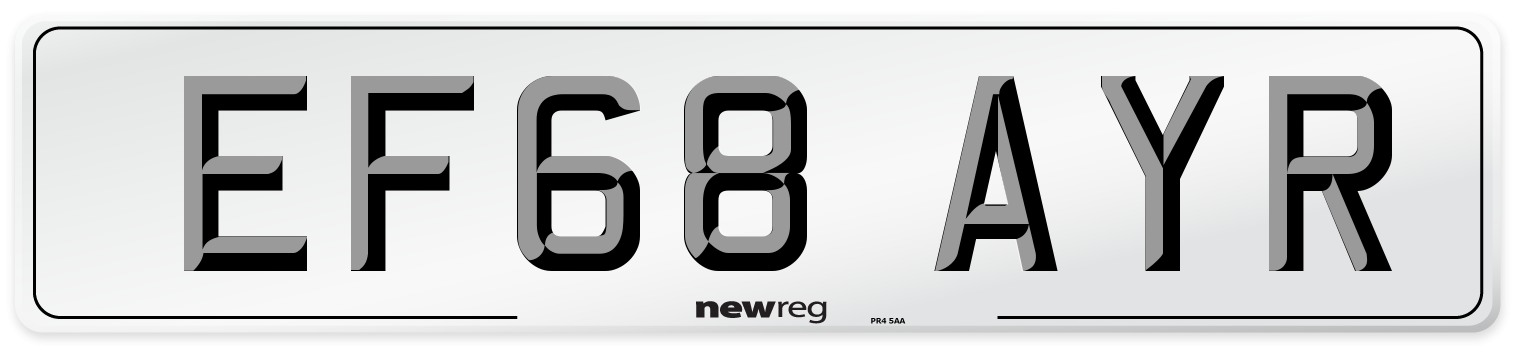 EF68 AYR Number Plate from New Reg